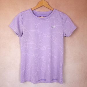 Under Armour Lavender Textured Short Sleeve T-shirt Size XS Loose Fit